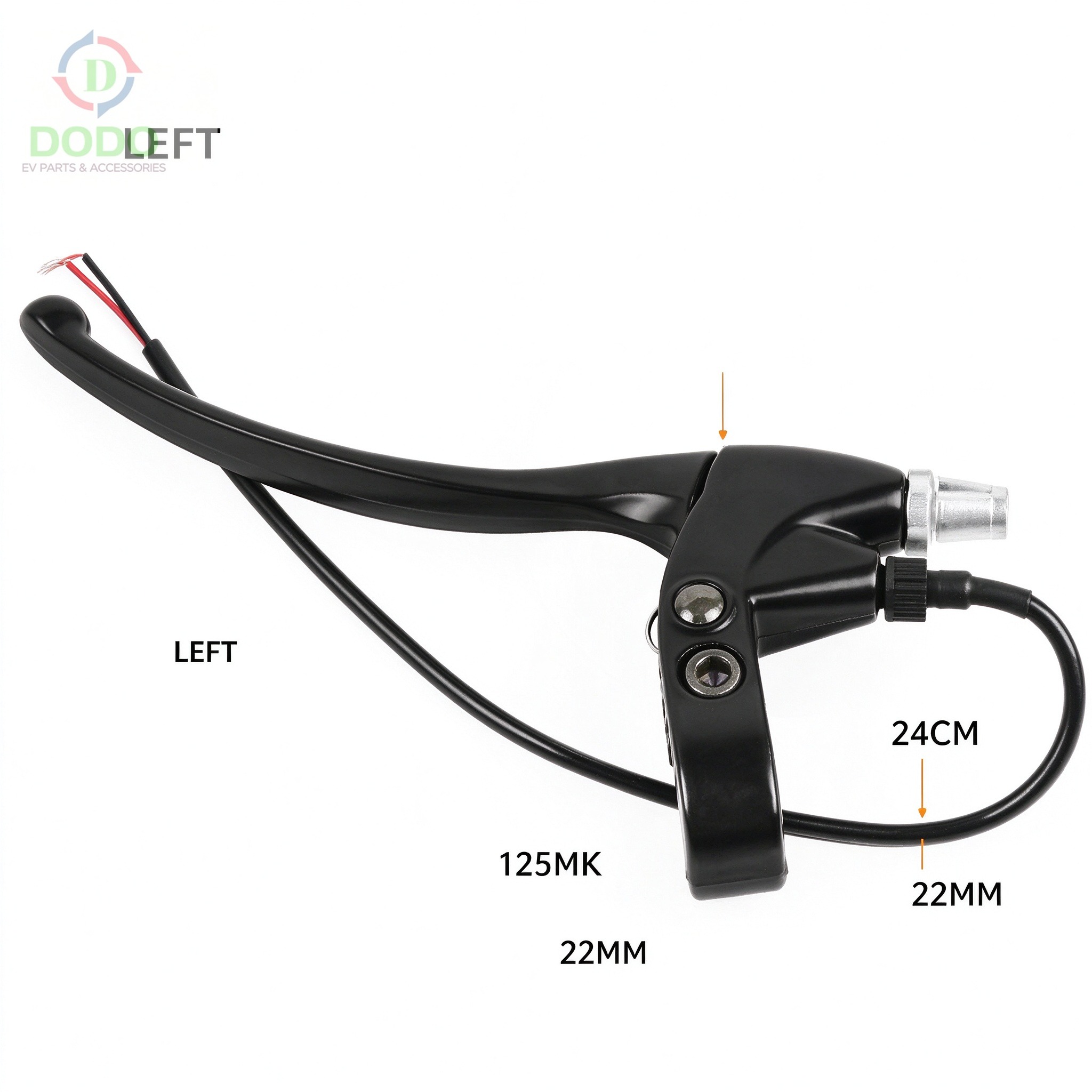 Left black lever dimensions