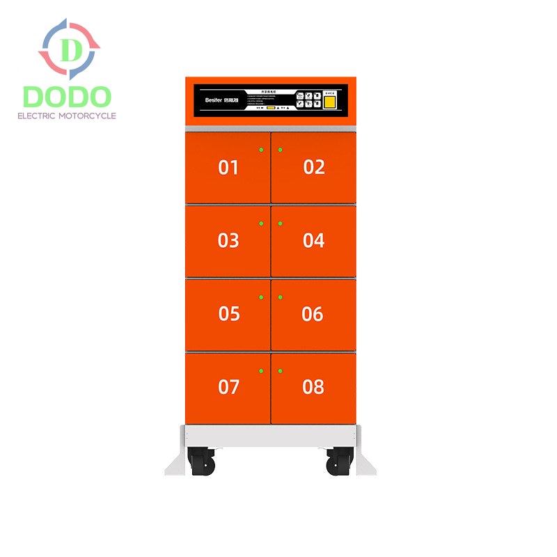 Front view of 8-bay cabinet