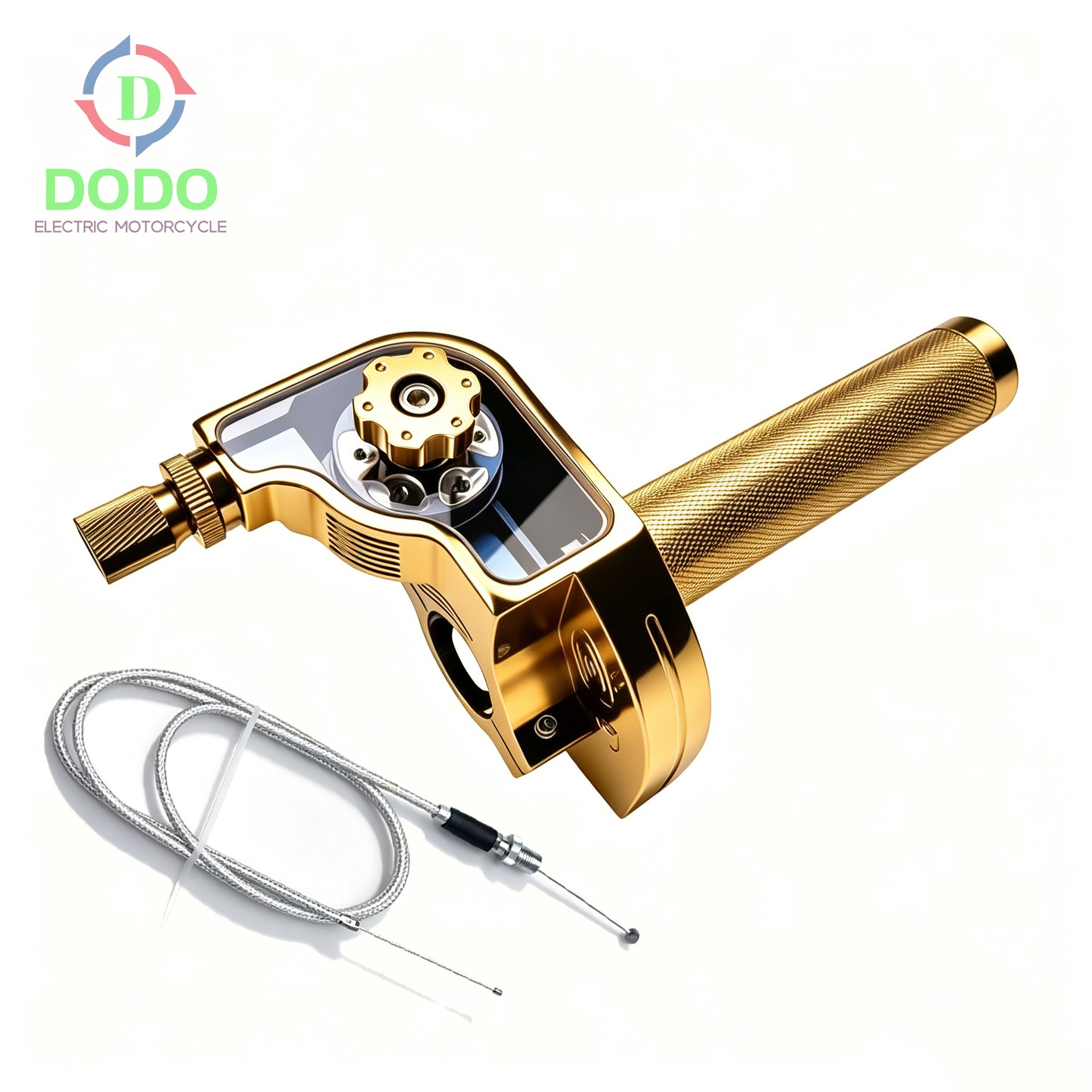 Gold anodized throttle with cable set