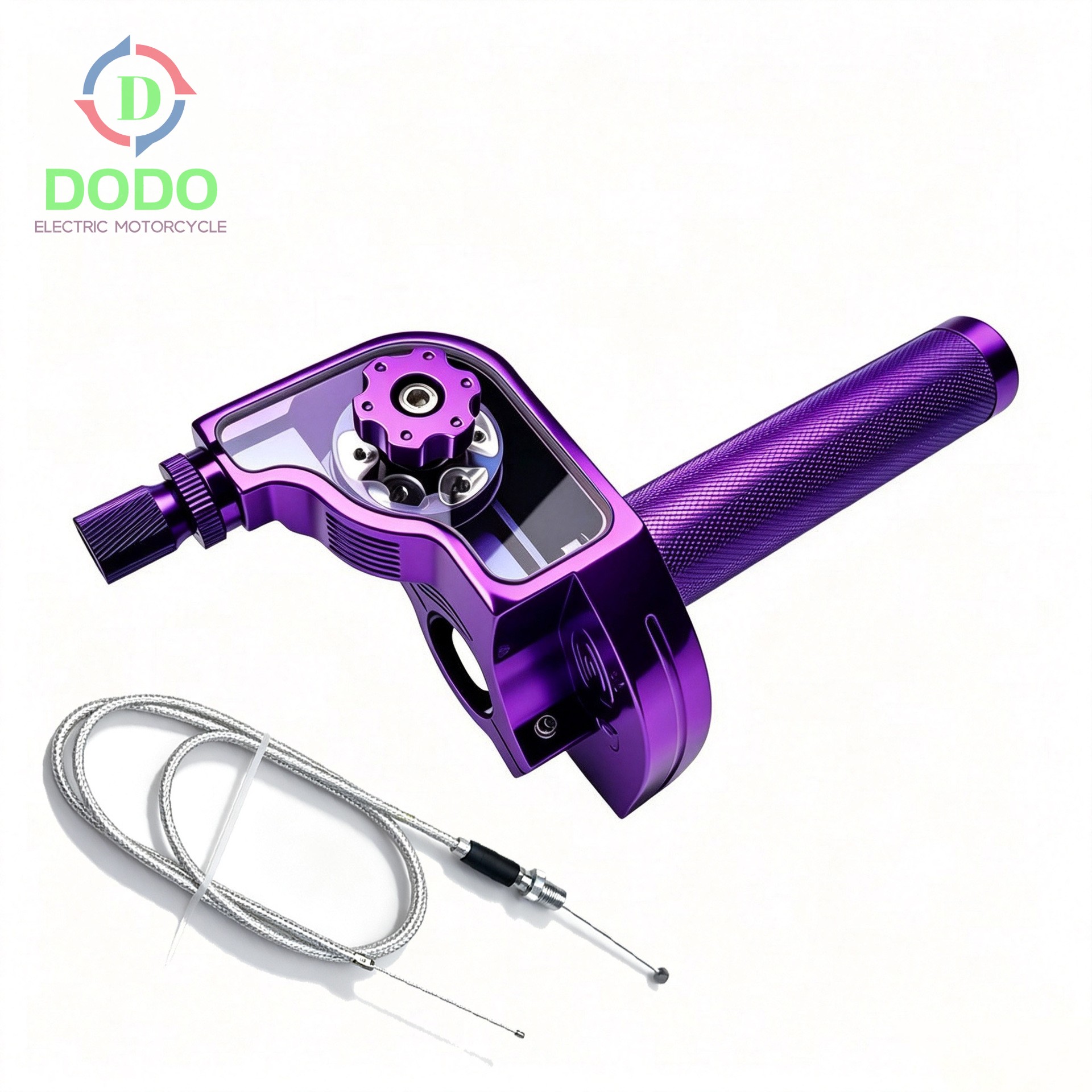 Purple anodized throttle with cable set