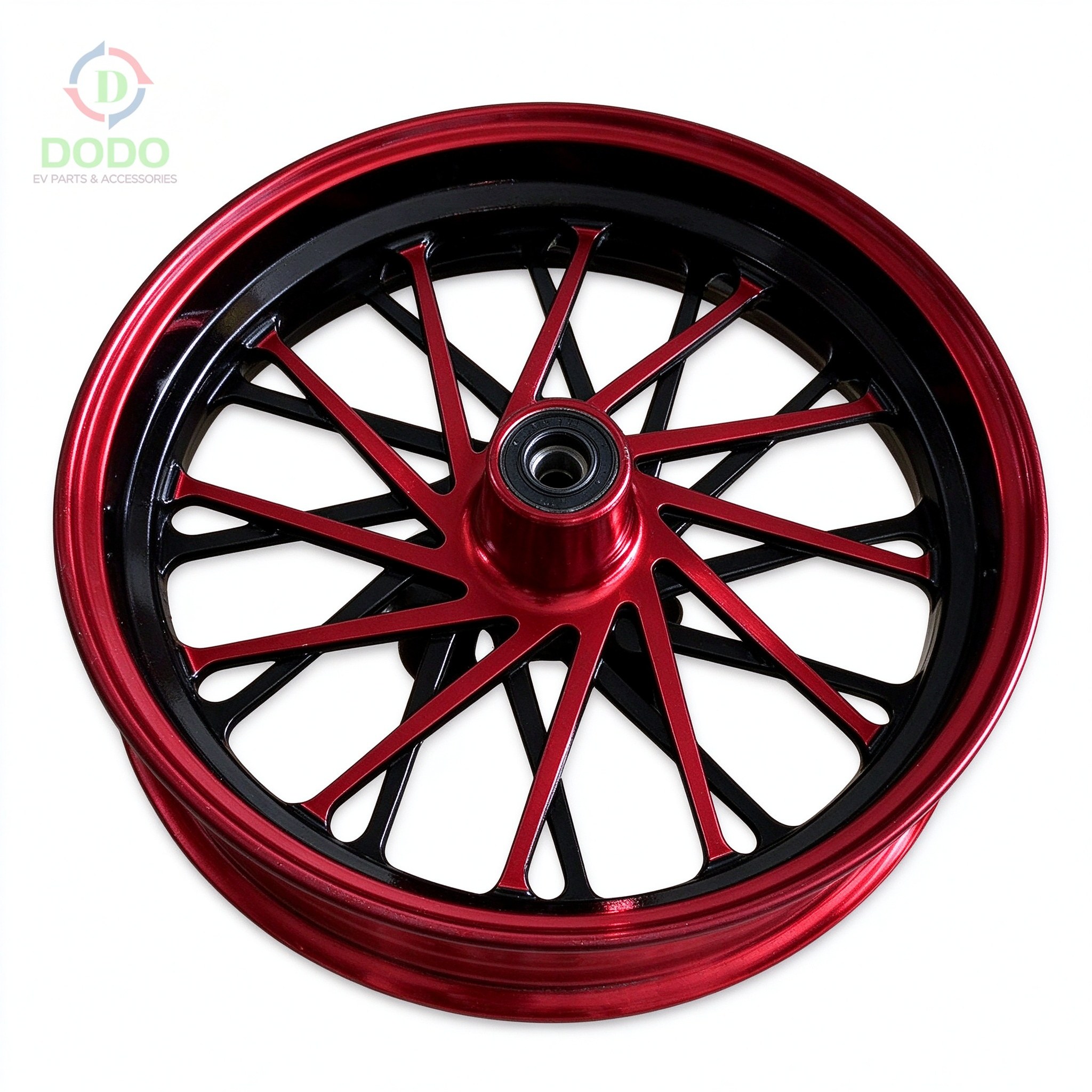 10 inch alloy wheel red black